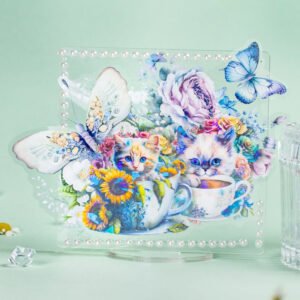cat themed holographic pet stickers b1
