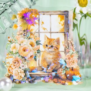 cat themed holographic pet stickers b4