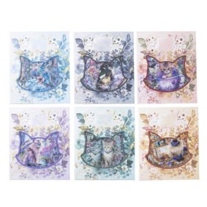 cat themed holographic pet stickers b7