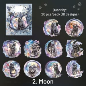 cat themed holographic pet stickers sku 2