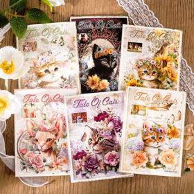 Cat-themed Sticker and Paper Pack - Stamp, Tag