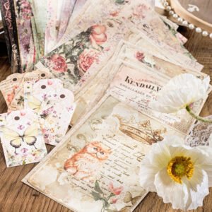 cat themed sticker and paper pack stamp tag b4