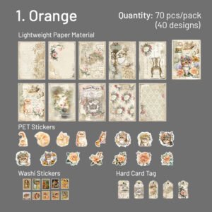 cat themed sticker and paper pack stamp tag sku 1