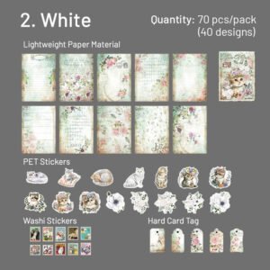 cat themed sticker and paper pack stamp tag sku 2