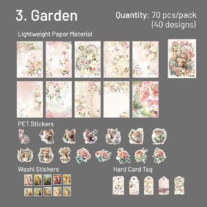 cat themed sticker and paper pack stamp tag sku 3