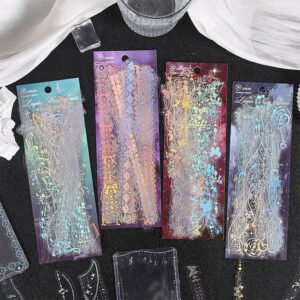 Chain Holographic Clear Transparent Stickers - Lace, Butterfly, Music, Moon