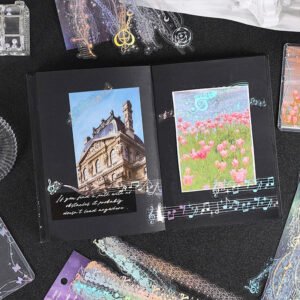 chain holographic pet stickers lace butterfly music moon b2