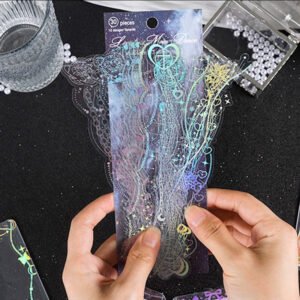 chain holographic pet stickers lace butterfly music moon b6