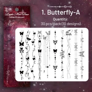 chain holographic pet stickers lace butterfly music moon sku 1