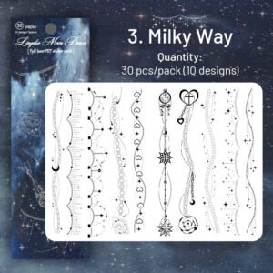 chain holographic pet stickers lace butterfly music moon sku 3