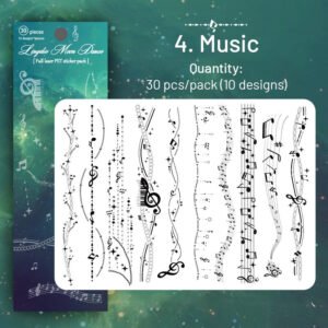chain holographic pet stickers lace butterfly music moon sku 4