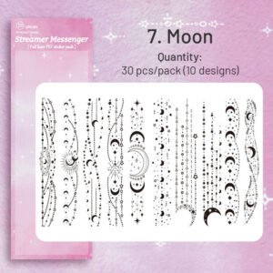chain holographic pet stickers lace butterfly music moon sku 7