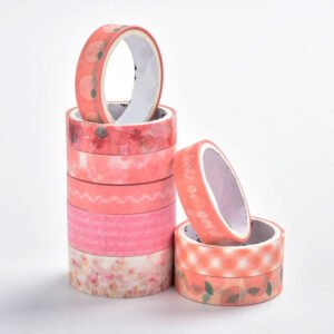 Floral Print Washi Tape Set - Travel, Peach, Sky, Star, Flower cherry blossom creative tape 1