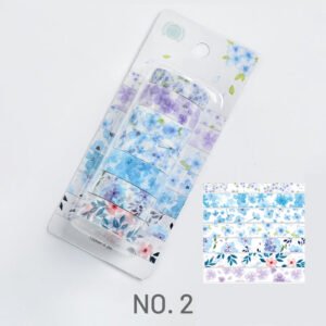 Floral Print Washi Tape Set - Travel, Peach, Sky, Star, Flower cherry blossom creative tape 3