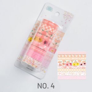 Floral Print Washi Tape Set - Travel, Peach, Sky, Star, Flower cherry blossom creative tape sku 1
