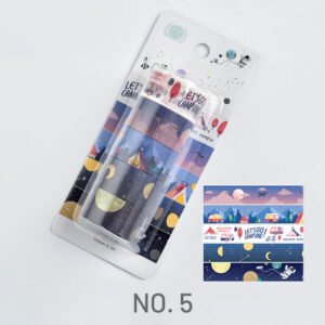 Floral Print Washi Tape Set - Travel, Peach, Sky, Star, Flower cherry blossom creative tape sku 3