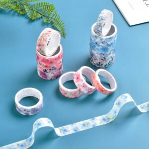 Floral Print Washi Tape Set - Travel, Peach, Sky, Star, Flower cherry blossom creative tape sku 6