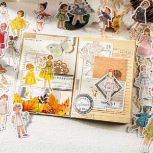 childhood party retro fashionable dress girls washi stickers b