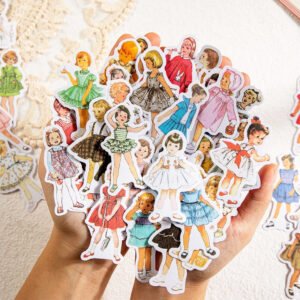 childhood party retro fashionable dress girls washi stickers b3