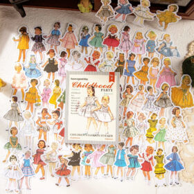 Childhood Party Retro Fashionable Dress Girls Washi Stickers