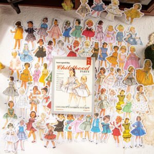 Childhood Party Retro Fashionable Dress Girls Washi Stickers