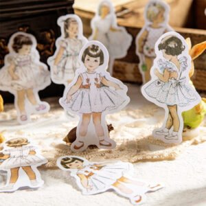childhood party retro fashionable dress girls washi stickers c