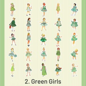 childhood party retro fashionable dress girls washi stickers sku 2