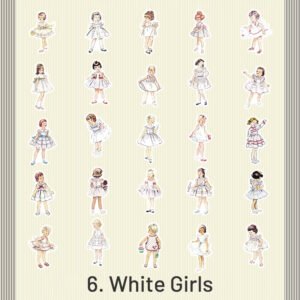 childhood party retro fashionable dress girls washi stickers sku 6
