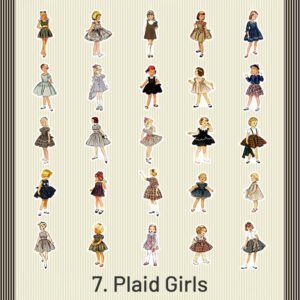 childhood party retro fashionable dress girls washi stickers sku 7