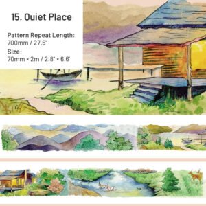 chinese style real scene architectural landscaping washi tape sku 15