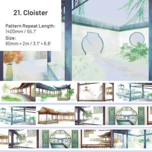 chinese style real scene architectural landscaping washi tape sku 21