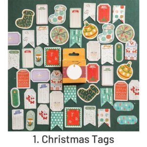 christmas boxed stickers greetings labels christmas trees snowmen sku 1