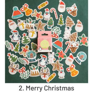 christmas boxed stickers greetings labels christmas trees snowmen sku 2