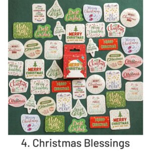 christmas boxed stickers greetings labels christmas trees snowmen sku 4