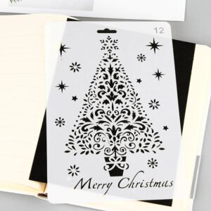 christmas cartoon decorative hollow stencil b2