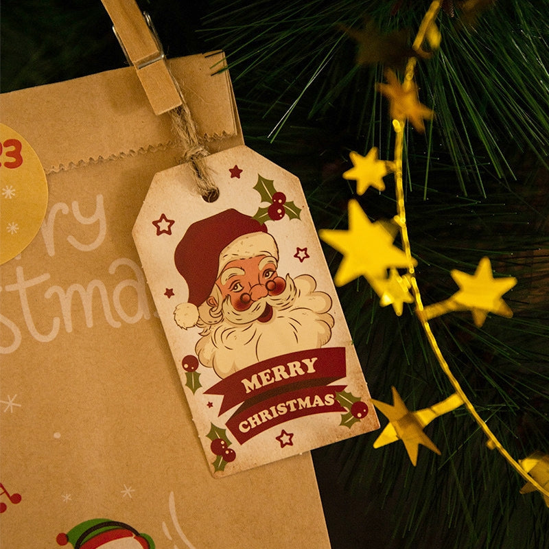 christmas cartoon kraft decorative hang tags b1