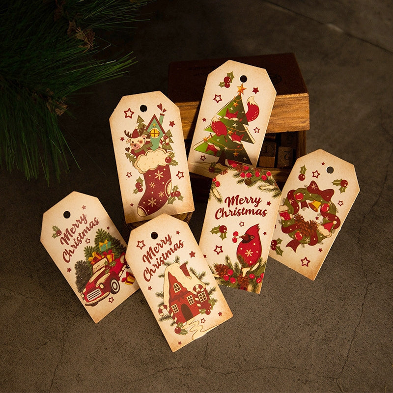 christmas cartoon kraft decorative hang tags b4