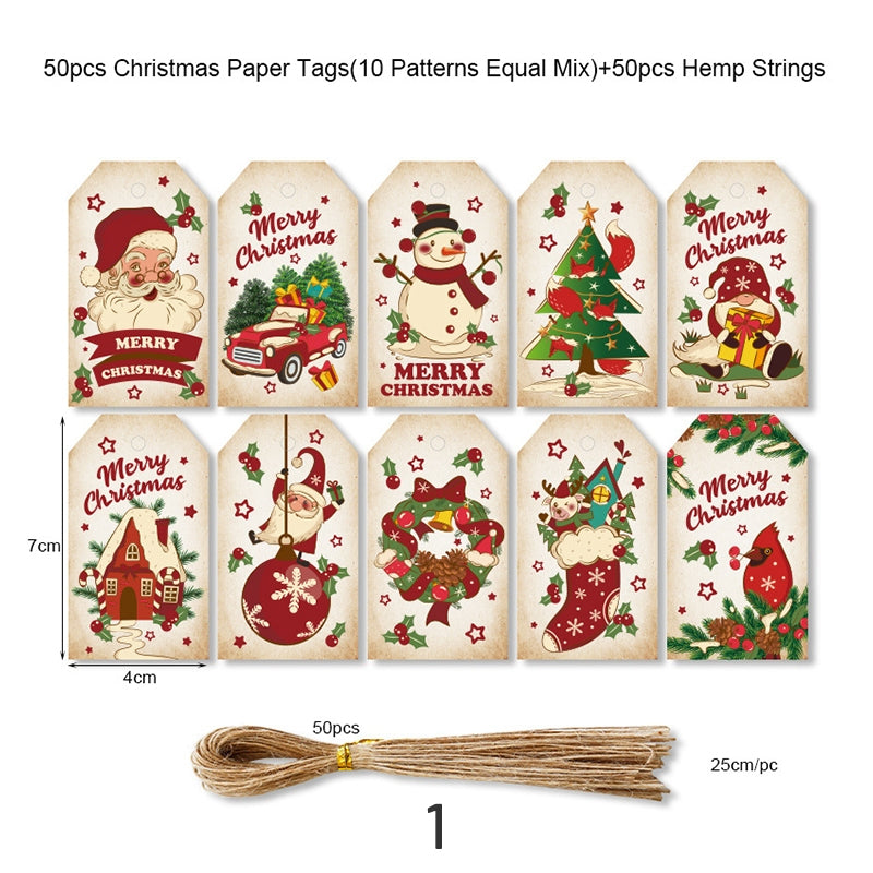 christmas cartoon kraft decorative hang tags sku 1