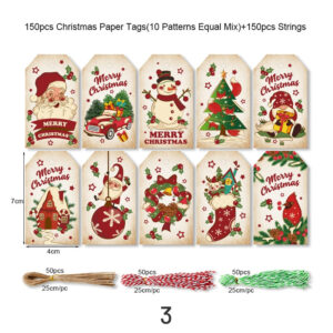 christmas cartoon kraft decorative hang tags sku 3