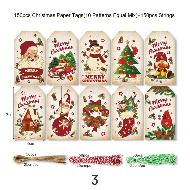 christmas cartoon kraft decorative hang tags sku 3