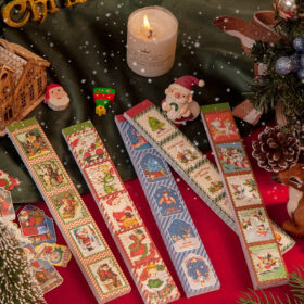 Christmas Cartoon Long Washi Stickers - Tree, Girl, Poster, Snowscape, Santa Claus