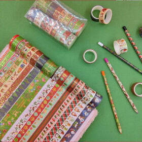 Christmas Cartoon Washi Foil Tape Set (16 Rolls)