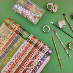 Christmas Cartoon Washi Foil Tape Set (16 Rolls)