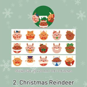 christmas cartoon washi stickers reindeer girl food tree snow sku 2