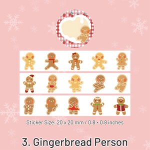 christmas cartoon washi stickers reindeer girl food tree snow sku 3