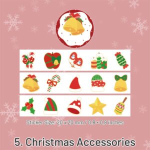 christmas cartoon washi stickers reindeer girl food tree snow sku 5