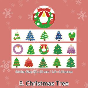 christmas cartoon washi stickers reindeer girl food tree snow sku 8