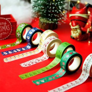 christmas cartoon washi tape ornaments snowflake snowman tree words b2