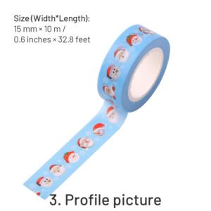 christmas cartoon washi tape ornaments snowflake snowman tree words sku 3