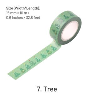 christmas cartoon washi tape ornaments snowflake snowman tree words sku 7
